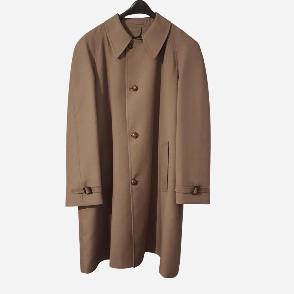 Mens Vintage London Fog single-breasted trench coat zip-out plush liner